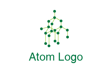 science or nuclear development logo with molecules logo