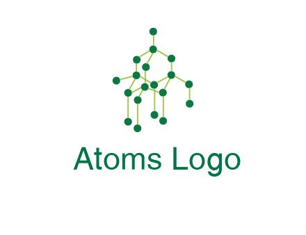 science or nuclear development logo with molecules logo