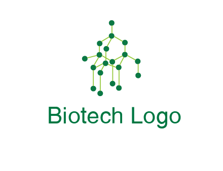 science or nuclear development logo with molecules logo