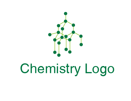 science or nuclear development logo with molecules logo