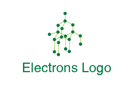 science or nuclear development logo with molecules logo