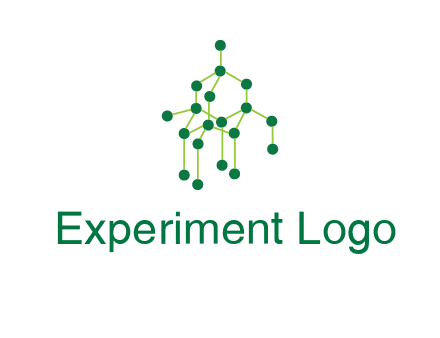 science or nuclear development logo with molecules logo