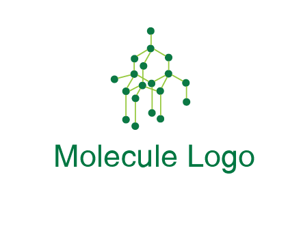 science or nuclear development logo with molecules logo