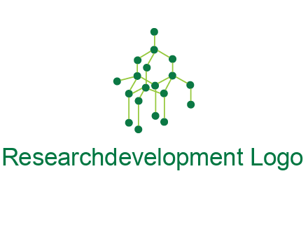 science or nuclear development logo with molecules logo