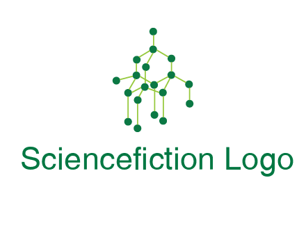 science or nuclear development logo with molecules logo