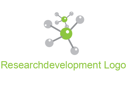 research logo with composition of molecules logo