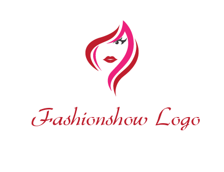 pink and red logo showing the face of a woman