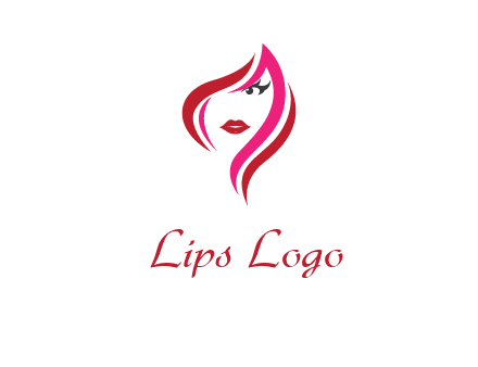 pink and red logo showing the face of a woman