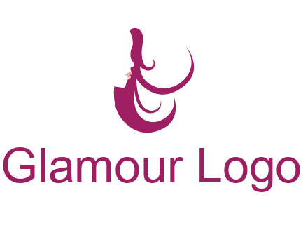 lips and hair of a woman logo