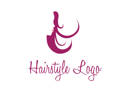 lips and hair of a woman logo