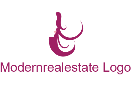 lips and hair of a woman logo