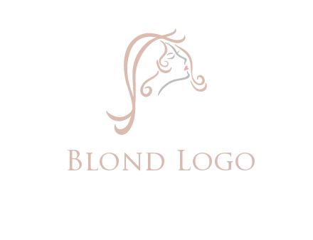 salon logo with a woman head illustration