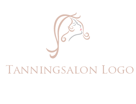 salon logo with a woman head illustration