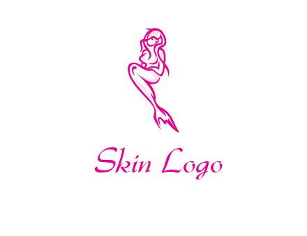 pink mermaid logo