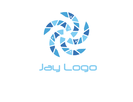 shiny gemstones swirl star logo