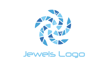 shiny gemstones swirl star logo