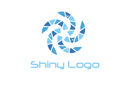 shiny gemstones swirl star logo