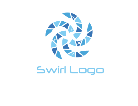 shiny gemstones swirl star logo