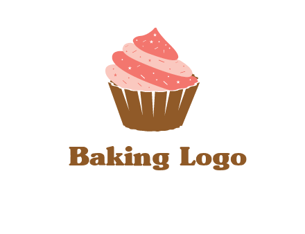 cupcake with icing and sprinkles logo