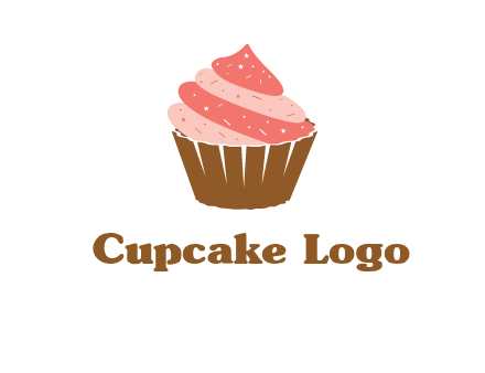 cupcake with icing and sprinkles logo