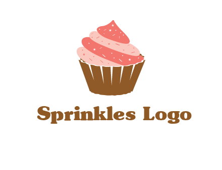 cupcake with icing and sprinkles logo