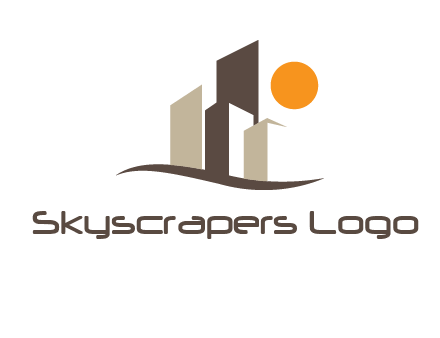 sun shining over skyscrapers logo