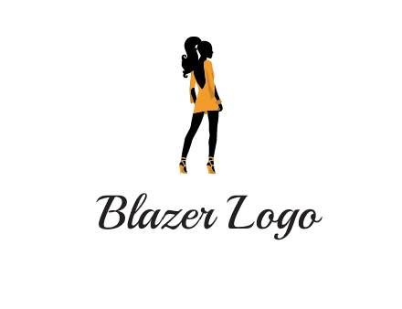 woman in yellow apparel logo