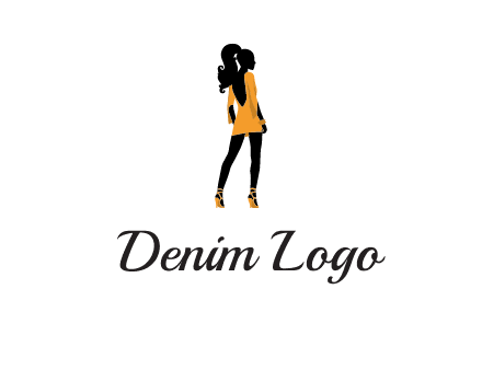 woman in yellow apparel logo