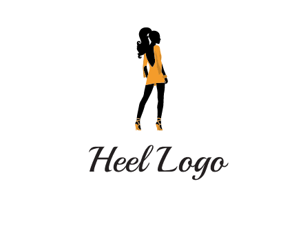 woman in yellow apparel logo