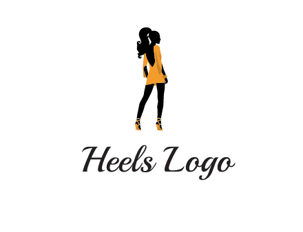 woman in yellow apparel logo