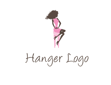 woman sitting on stool logo