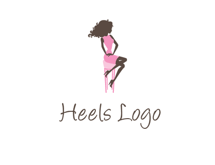 woman sitting on stool logo