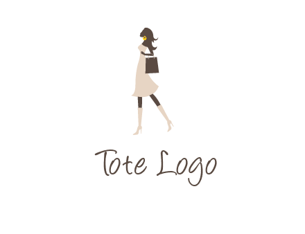 woman with purse and thigh high boots logo