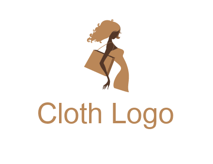 woman with handbag logo