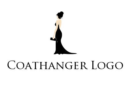 woman in backless dress logo