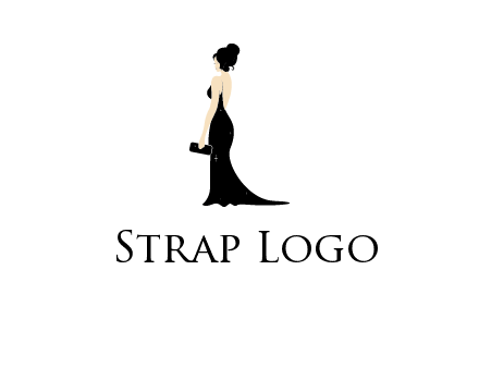 woman in backless dress logo