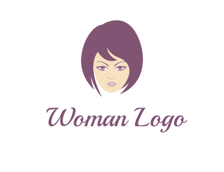 woman with bob cut hairstyle logo