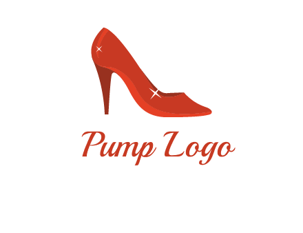 shiny red heel pump logo