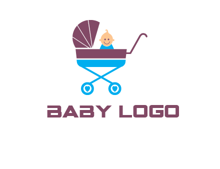 boy in baby stroller logo