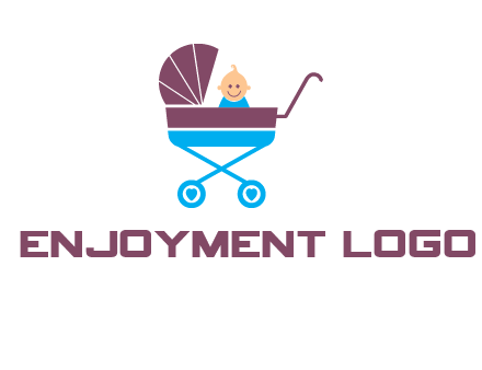 boy in baby stroller logo