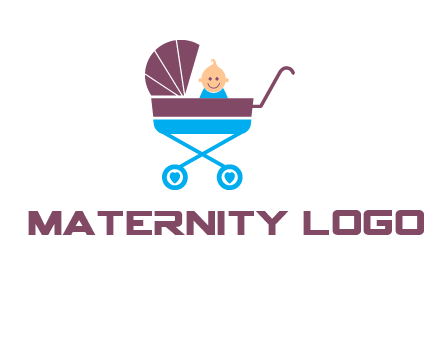 boy in baby stroller logo