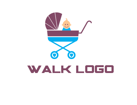 boy in baby stroller logo