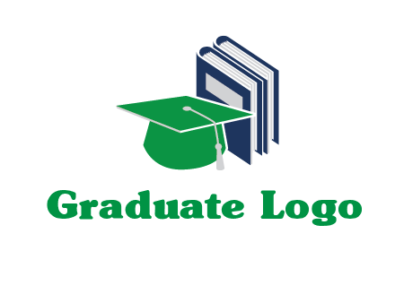 books with graduation cap logo