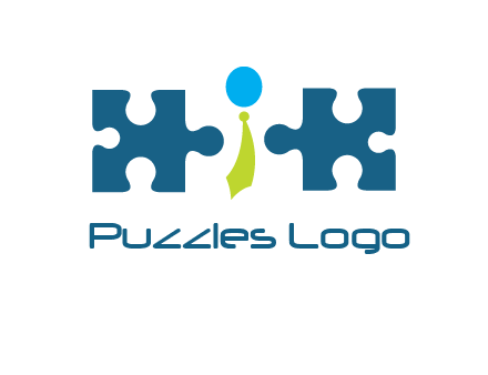 puzzle pieces with man wearing tie logo