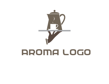 server bringing tea logo