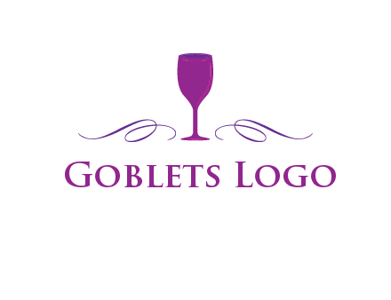 goblet with ribbons logo