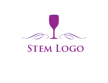 goblet with ribbons logo