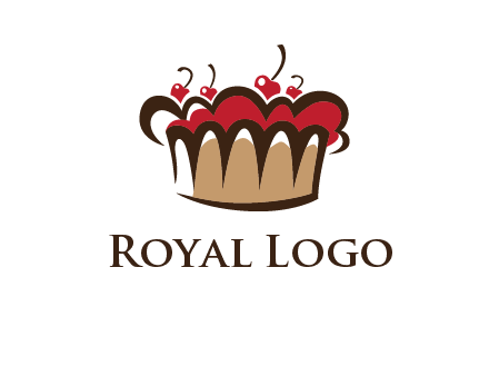 birthday cake crown with cherries logo