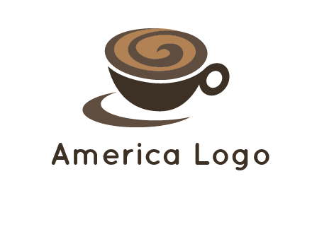 coffee cup with swirl below to depict a saucer logo