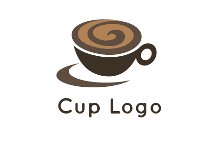 coffee cup with swirl below to depict a saucer logo